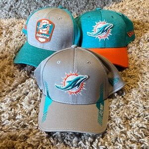 Miami Dolphins Gray and Teal Caps